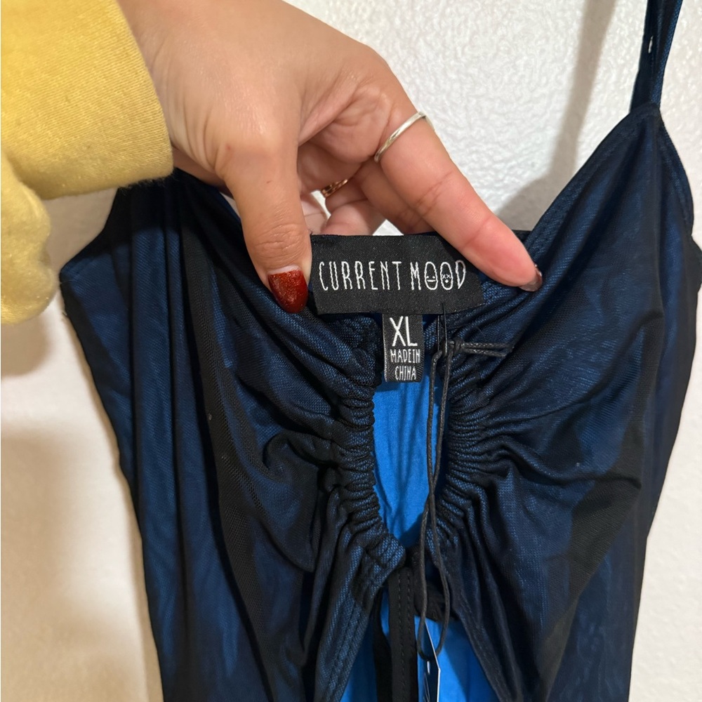 Current Mood Navy Backless Dress - Picture 3 of 4